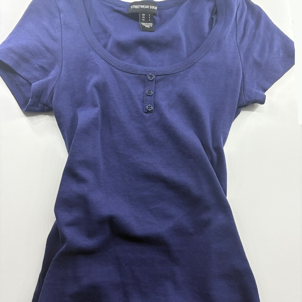 Streetwear Society Women's Deep Blue Short Sleeve Tee